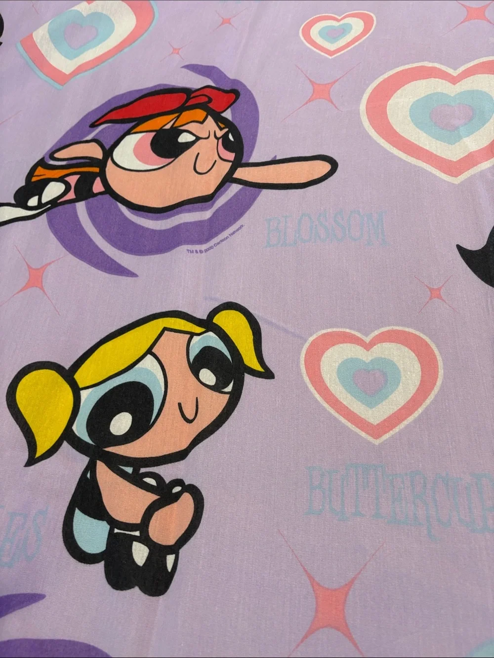 Powerpuff Vintage Flat Sheet Twin Y2K Purple